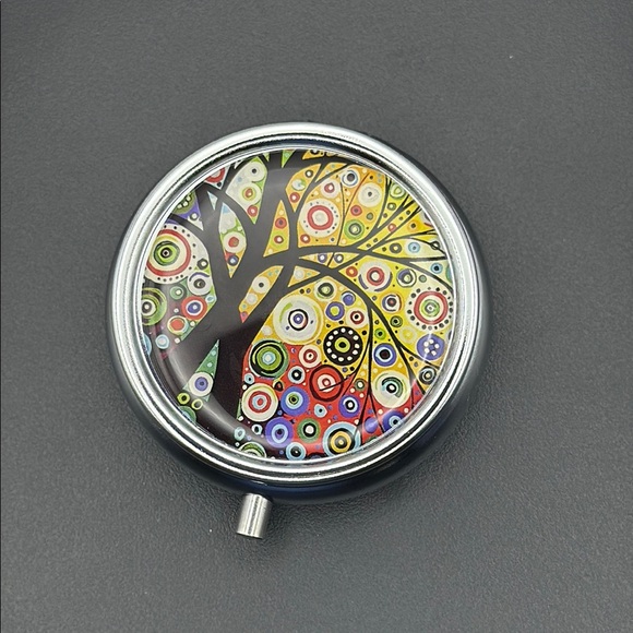 Pill Box Accessories - Art Deco Tree Multi-Use Mirrored Pill Box Container